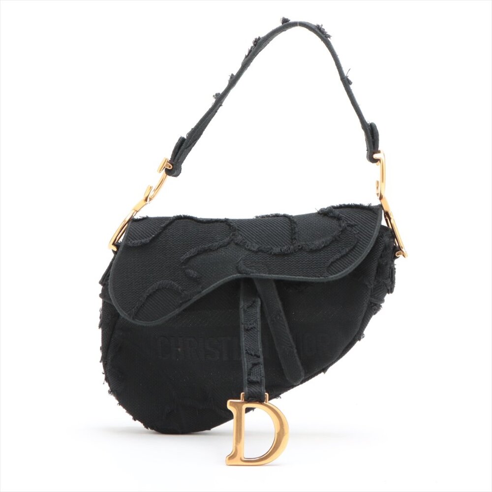 Sold✅Christian Dior Saddle Bag canvas Shoulder bag Black - Picture 1 of 9